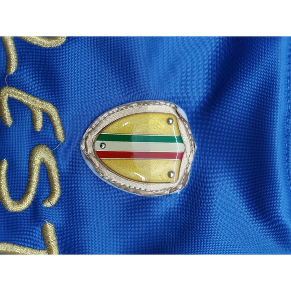 Vtg Italia Track Jacket Medium Blue Full Zip Forza Azzurri Palestra Gold Trim - Picture 12 of 15